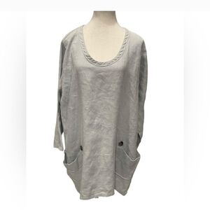 Hearts Desire By Mary Grace Shirt Tunic Ruffles LINEN Lagenlook_Med